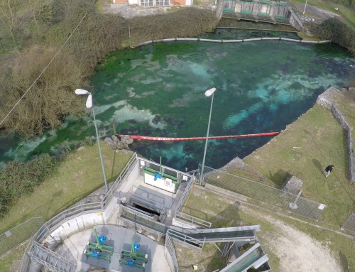 Opera presa fiume Gari – foto drone – 2015